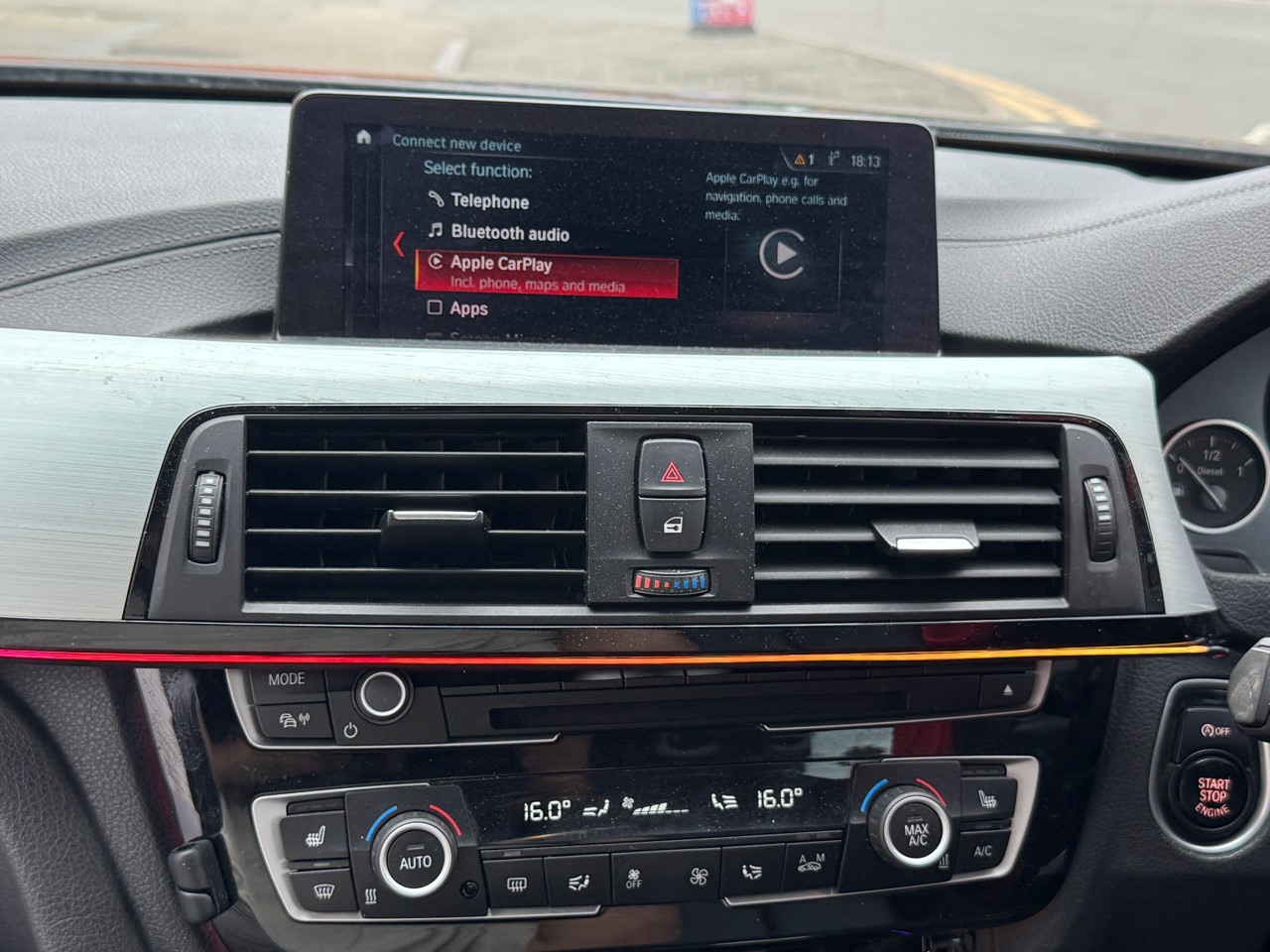 BMW iDrive menu used as CarPlay proof context