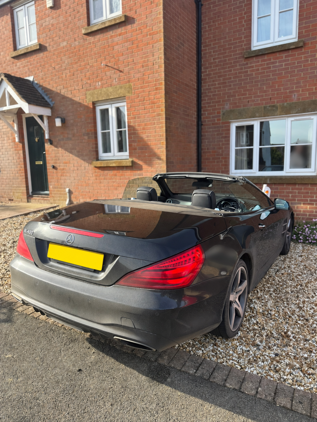 2016 Mercedes-Benz SL400 exterior with its registration obscured